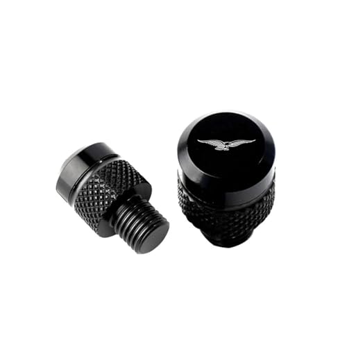 Bouchon Retroviseur Moto, Pour Guzzi V100 Mandello V7 Stone V8S TT Bobber Breva 850 1100 1200 Vis À Boulon En Aluminium Pour Cache-trou De Rétroviseur Moto(Black)