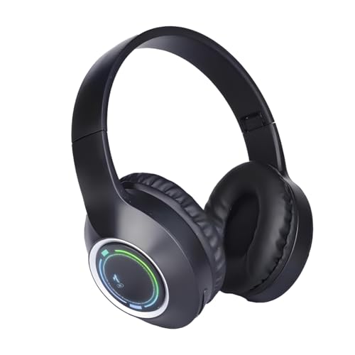 MGHOAQFRK Bluetooth Headphones Over Ear,Wireless Headphones Low Latency, Hands-Free Calls, Noise Reduction Headphones Deep Bass, HiFi Stereo Foldable Headset for Sports Travel Cellphone Tablet Office