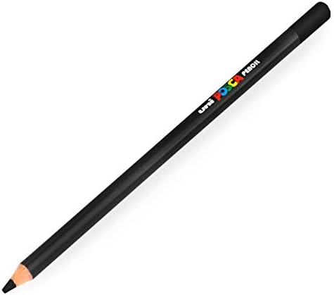Posca Uni Coloured Pencil - Professional Oil and Wax Colouring Pencil - KPE-200 - Black (24) - Single