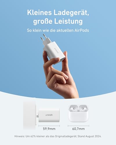 Anker Nano Ladegerät, 100W MacBook Ladegerät, Netzteil für MacBook, iPad, iPhone 17/16, Galaxy, und alle USB-C Geräte, 1,8m USB-C Kabel inklusive