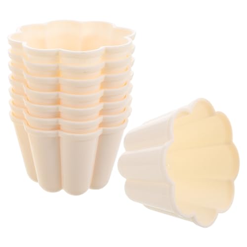 COLLBATH 8 Piezas Molde De Gelatina Moldes De Cocina Molde De Pastel De Pudín Moldes Para Tazas De Budin Molde De Budín Al Vapor De Gelatina De Pudín Páginas Beige