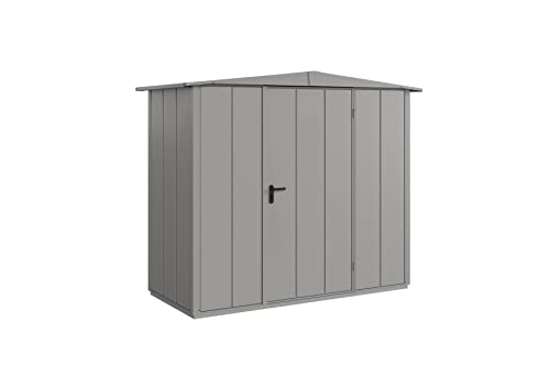 Gerätehaus ELEGANT Satteldach / 2-flügelig / 2 Größen / 5 Farben/Geräteschuppen/Gartenhaus/Aluminium-Bodenrahmen/Hohe Qualität und sehr stabile Haptik/Einfache Montage - L (8,02 m²) (RAL 6005)