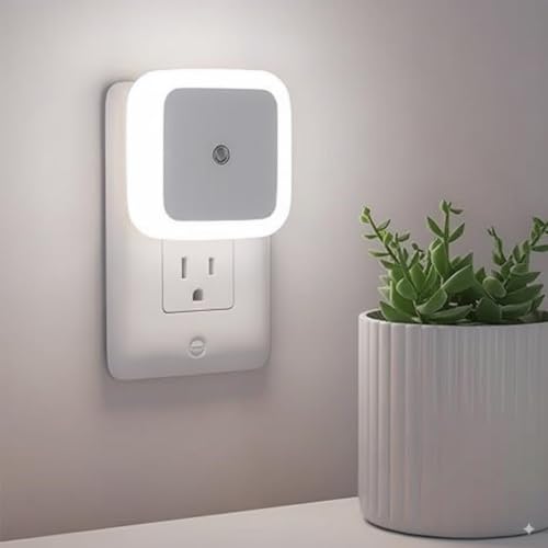 Image of LED Night Light with Motion Sensor, Smart Automatic ON /Off, 0.5W Energy Saving, White Plug-in Lamp for Bedroom, Hallway, Stairs, Kitchen, Bathroom (02)