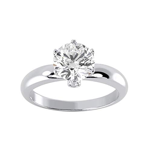 0.5 Carat to 2.5 Carat Moissanite/Diamond Beautiful White Gold Ring for Engagement Or Gift Purpose for Men & Women