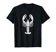 Lobster Art - Novelty Apparel, Crustacean Designs & Minimalist Clothing Gifts For Lobster Lovers. For Guys & Girls Who Love Illustrations Of Sea Food, Shrimp And Fishing. Black & White Lobster Drawing - A Fun Birthday & Christmas Gift Idea For Men, W...