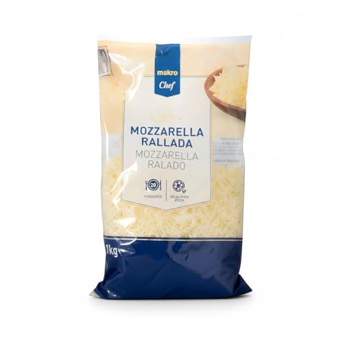 Mozzarella Rallada 1kg - Queso para Fundir y Gratinar para Pizzas, Pastas y Lasañas - Formato Profesional - METRO - Ideal para Hostelería y Cocina en Casa - NEXU