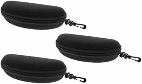 BHAHB Bril Zonnebril Brillen Case Rits Zachte Neopreen Licht Pouch met Metalen Riem Clip Leuke Esthetische Vrouwen Mannen Meisjes, V12-zwart Luipaard, One Size