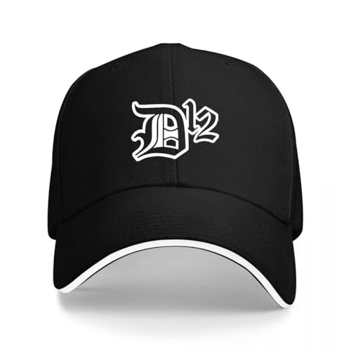 Casquette de baseball D12 en coton noir réglable pour homme et femme