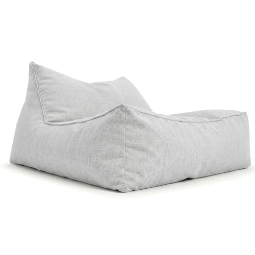 Aiire Puff Exterior Jardín Moderno - Sillón Puf con Relleno Incluido para Piscina, Terraza o Salón - Tejido Premium Resistente al Agua y Rayos UV - Bean Bag Chair de Lujo XXL Beige