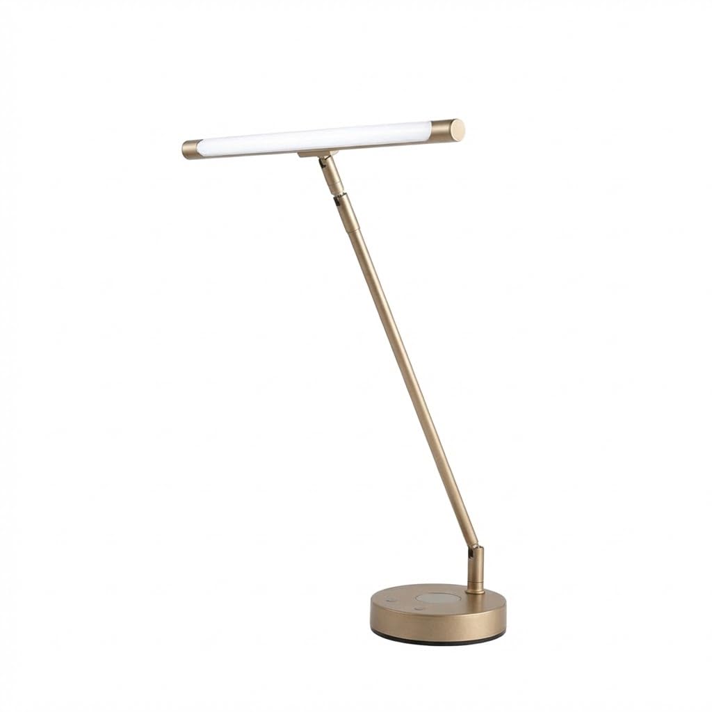Infitronic IN78LEDKLG1 - 78 LED in alluminio per pianoforte, lampada da tavolo, ricarica wireless, dimmerabile, cambia colore USB tipo A, presa di ricarica, oro opaco