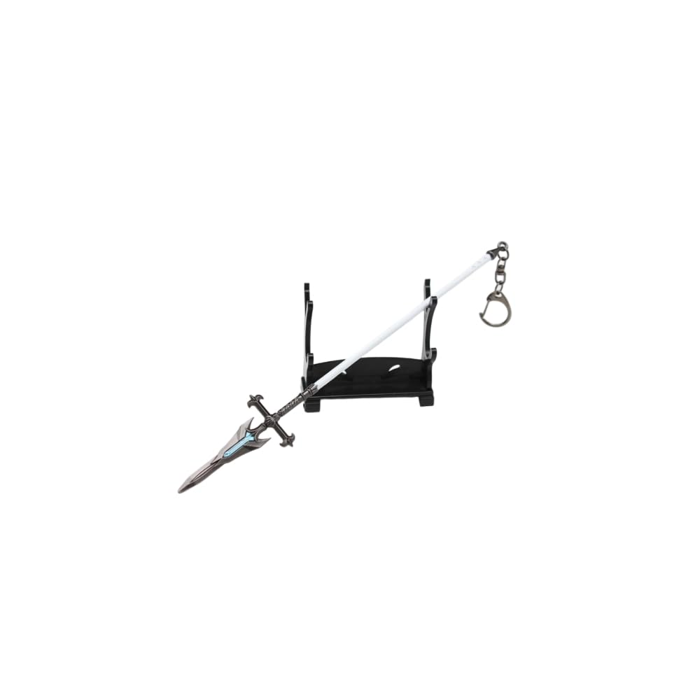 Hanaiette 1PC Genshin impact weapon keychain desktop ornaments game Lance with display stand (STYLE 5)