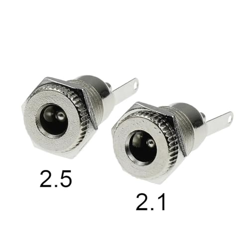 Conector hembra de alimentación de CC DC099 5.5 x 2.5 mm toma jack para chasis metal 5 piezas 2