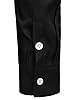 PARKLEES Men's Slim Fit Long Sleeve Button Up Casual Band Collar Shirts CL08 Black M #5