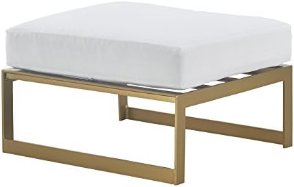Elle Decor Mirabelle Modern Outdoor Patio Modular Furniture Collection, White or Gold Frame, Ottoman
