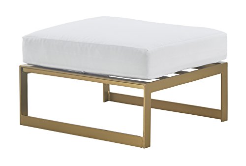 Elle Decor Mirabelle Modern Outdoor Patio Modular Furniture Collection, White or Gold Frame, Ottoman