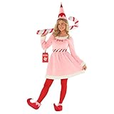 disfraz original navidad mujer 7 Morph Disfraz Elfo Rosa Mujer, Traje Navideño, Vestido Festivo, Disfraces Divertidos para Navidad, XL