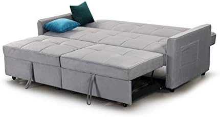 Honeypot - Sofabed - Elegance - 3 Seater - Large Sofabed - Plush Grey, Plush Marine, Plush Teal - Plush Fabric (Plush Grey)