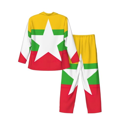 Pyjama homme drapeau Myanmar ensemble 2 pièces idée cadeau originale