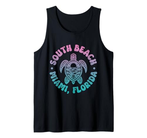 South Beach Miami Florida Tortuga Marina Surfer Souvenir Surf Camiseta sin Mangas