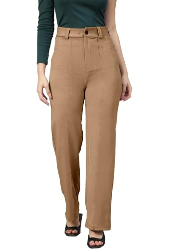 Image of Mehrang Trousers for Women, Formal Pants for Women, Straight Fit Pants
