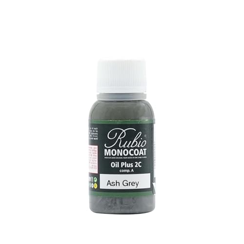 Rubio Monocoat Wood Stain & Finish Sample - Ash Grey | Oil Plus Part A | Quick-Dry, Eco-Friendly Linseed Wood Oil for Indoor Use | Ideal for Sampling Oil Plus 2C & Touch Ups | 20 mL