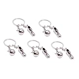 BAZEITFLOW 5 pièces Lot de Porte-clés Football Argentés Accessoires Trophée et Ballon ...