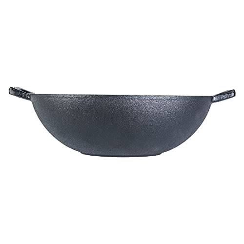 Wonderchef Forza 24 cm Cast-Iron Kadhai, Pre-Seasoned Cookware, Induction Friendly, 1.9L, 3.8mm