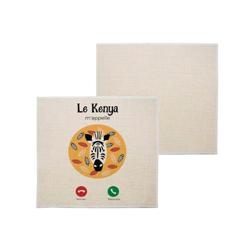 sous Verre en Lin - Le Kenya m'appelle Zèbre Voyage Savane - 1 unité (100 x 100 mm)