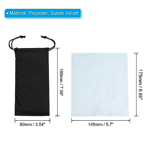 Image of PATIKIL Microfiber Glasses Bag, Sunglasses Pouch Eyeglass Bag Soft Sunglass Case with Eyeglasses Cleaning Cloth