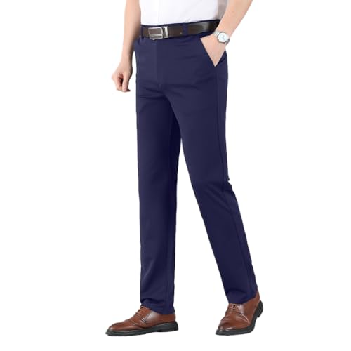 [Mifish] スラックス メンズ ズボン 冷感パンツ 夏服 接触冷感 薄手 ノータック 裾上げ済み スーツパンツ ロングパンツ メンズ ビジネス 仕事着 美脚 大きいサイズ ストレッチ ウォッシャブル スリム 春夏服の商品画像（Amazon）