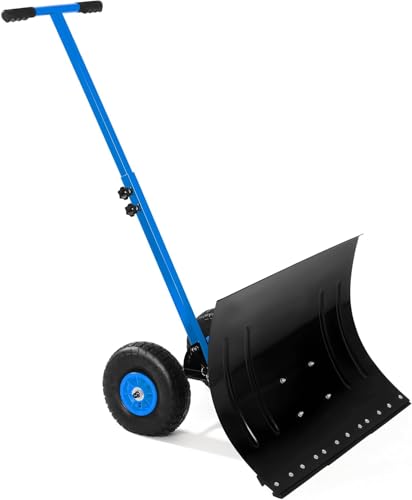 Snow Shovel for Driveway with Wheels