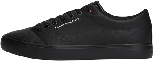 Tommy Hilfiger Herren Vulcanized Sneaker Core Low aus Leder, Schwarz (Black), 46