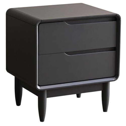 Mesitas De Noche Mesita De Noche Negra Moderna De Alta Gama, Pequeño Apartamento, Dormitorio, Madera Maciza, Simple, Doble Mesita De Noche, Gabinete De Almacenamiento Mesas De Noche Para Dormitorio