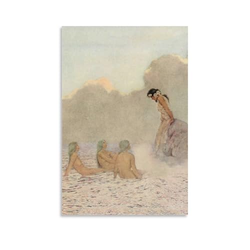 Parrish The Pomegranate Seeds poster Maxfield decoration murale raffinee de salon moderne