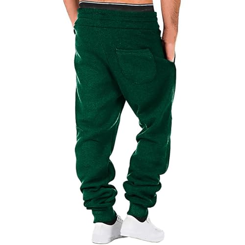 Cargo Sweatpants for Men Trendy Baggy Heavyweight Fleece Elastic Waist Workout Jogger Athletic Trousers Hiking Pants3