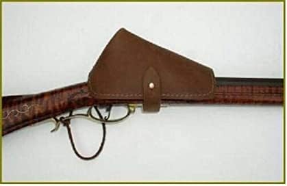 Brown Leather Lock Cover for Black Powder/Flintlock Rifles (Right and Left Hand Models)