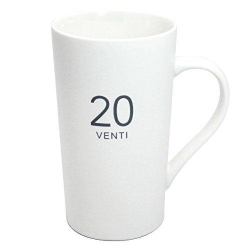 Momugs Number Pattern Simple Pure Large Milk Mug, Tall White Ceramic Coffee Cup, 20 oz