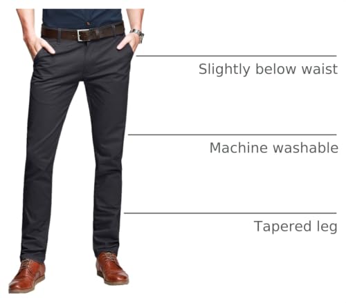 Image of Match Mens Regular-Fit Casual Flat Front Chino Pants