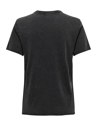 Image of Only Women's ONLLUCY Life REG S /S Western TOP Box JRS T-Shirt, Black /Print: