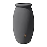 CISTERN Récupérateur à eau Jarre 1000L anthracite - couvercle robinet laiton et kit chéneau