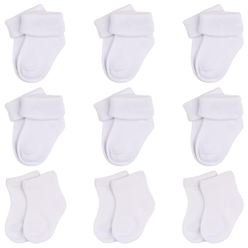 Cinsersr 9 Paia Calzini Neonato 0-3 Mesi,Calzine Neonato 0 3 Mesi,Calzini Unisex-Bimbi,Calzini Appena Nati,Calzini Neonato 0-6 Mesi,Ankle Boys and Girls Socks,Bimbo Bimba Quotidiano Base