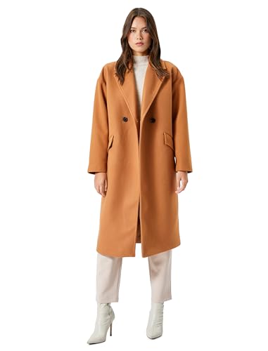 Manteau camel Koton à col chemise et poches : la veste boutonnée mi-saison idéale