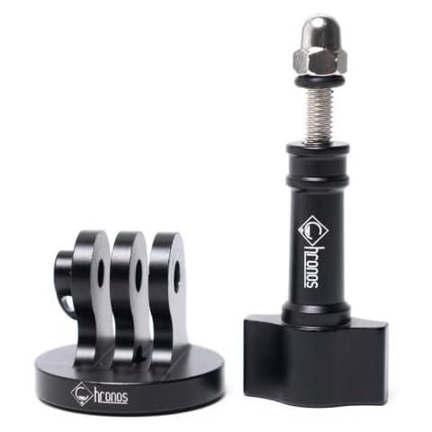 CHRONOS Aluminum Alloy CNC Metal GoPro Tripod Adapter Mounts/Monopod Mount with Aluminum CNC Thumb Screw for Go Pro Cameras, DJI Osmo Action, & Insta 360 One. Great for attachments and Clamps Cover