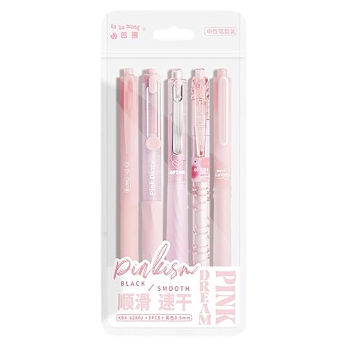 Hkfgdjdl Rosa Gelschreiber Set, 5 Stück