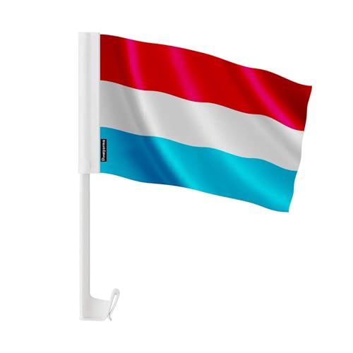 Drapeau voiture Luxembourg en polyester pour célébrations nationales et événements - 10 pcs