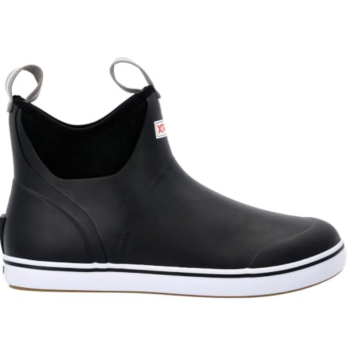 XTRATUF Men's Ankle Deck Boot, Black, Size 13(M)