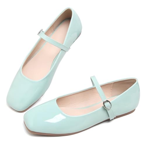 Image of LUXINYU Women's Slip on Flats,Classy Round Toe Solid Classic Mary Jane Ballet Dance Shoes Soft Comfortable PU Flat Shoes
