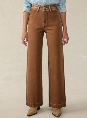 Astylish Women Wide Leg Jeans High Waisted Double Buttoned Stretchy Straight Leg Jeans Loose Trendy 2025 Denim Pants2