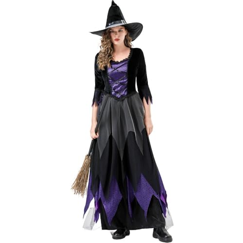 Robe de sorcière effrayante avec patchwork en maille extensible - 4