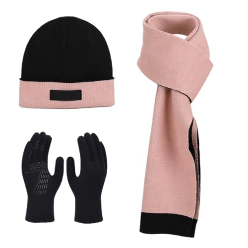 Ensemble d'hiver en tricot avec bonnet chaud écharpe et gants doux adulte